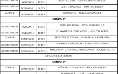 Liga Local de Fútbol 7  Horarios 1ª y 2ªJornada
