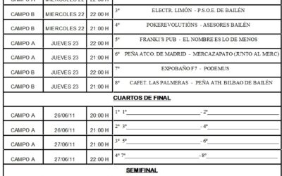 Horarios de la Liga Local de Fútbol 7 2011