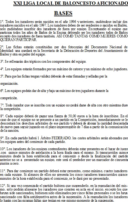 Bases 28 Horas Provinciales de Fútbol Sala 2011