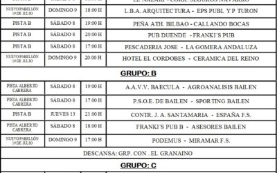 1ª Jornada de la Liga local de Fútbol Sala Temporada 2011/12