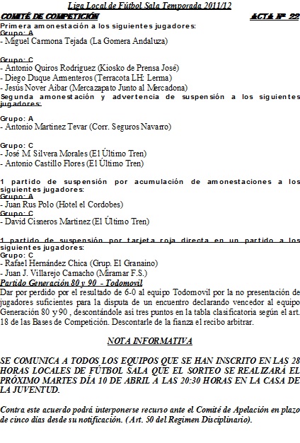 3ª y 4ª Jornada de Liga Local de Fútbol 7