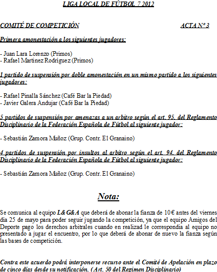 5ª y 6ª Jornada de Liga Local de Fútbol 7