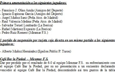 9ª y 10ª Jornada de Liga Local de Fútbol 7