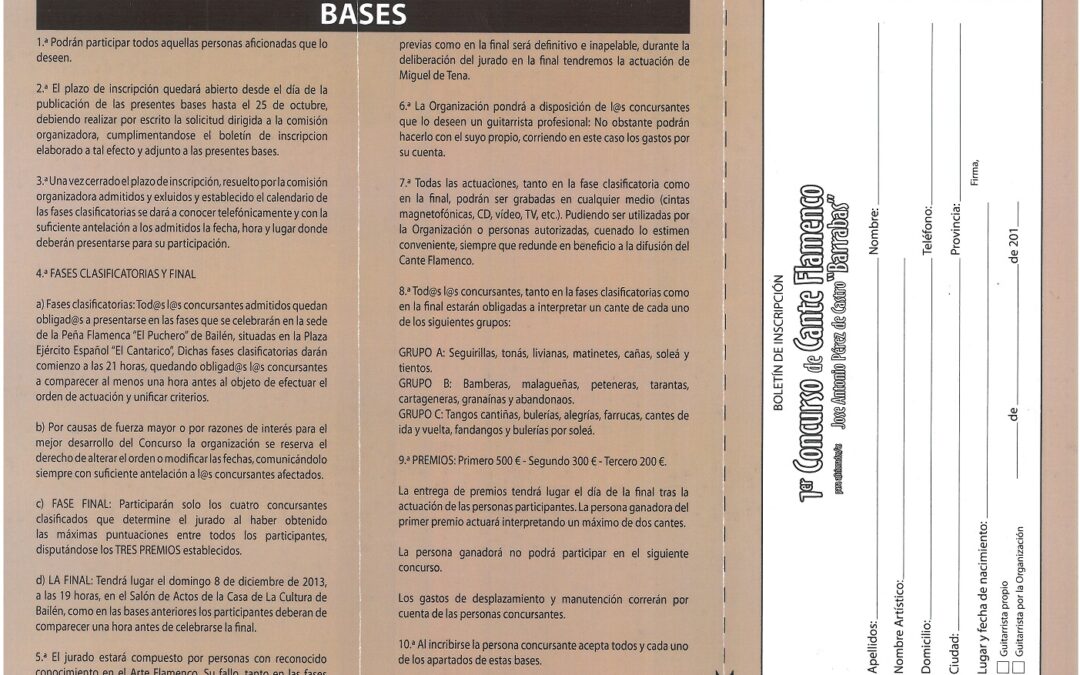 Primer Concurso de Cante Flamenco