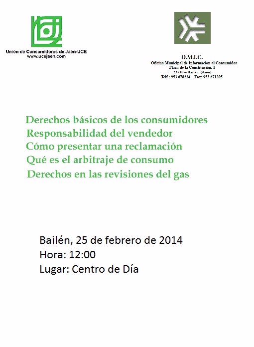 Cartel acto información consumidor