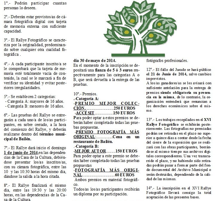 YA SE PUEDEN INSCRIBIR EN EL XVI RALLYE FOTOGRÁFICO “CIUDAD DE BAILÉN”