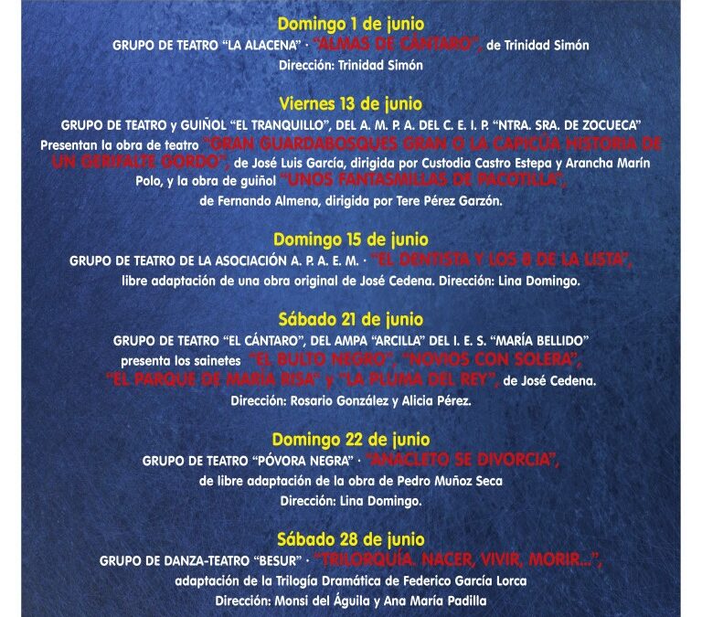 LA XVIII MUESTRA DE TEATRO LOCAL SE PONE EN MARCHA EL PRÓXIMO DOMINGO