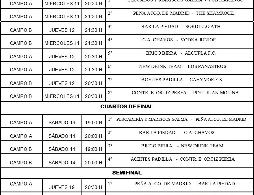 LIGA LOCAL DE FÚITBOL 7 2014 SEMIFINALES