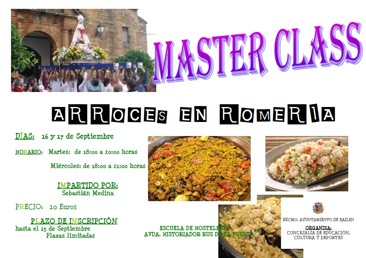 Curso cocina arroces en romería