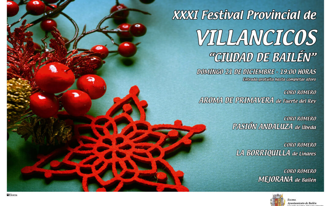 EL XXXI FESTIVAL PROVINCIAL DE VILLANCICOS SE CELEBRA EL DOMINGO 21 CON AIRES ROMEROS