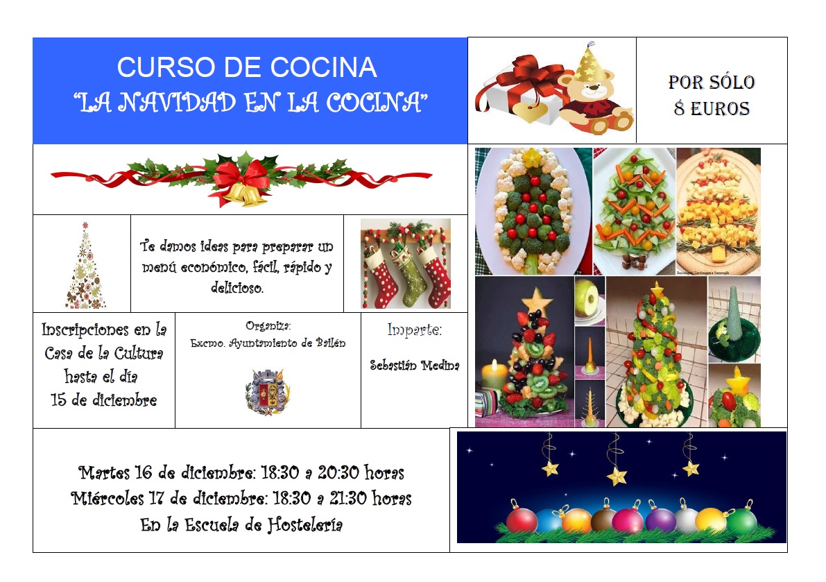 Cartel curso cocina Navidad