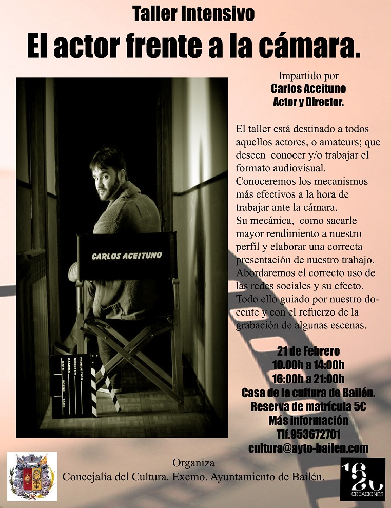 Cartel Taller Intensivo El actor frente a la cámara reducido