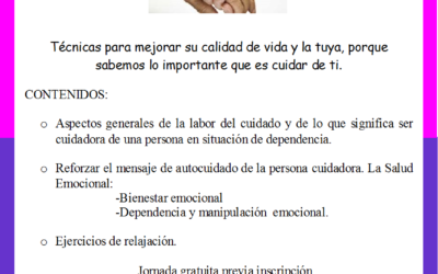 JORNADA “CUIDATE +”  DE INTERÉS PARA PERSONAS CUIDADORAS