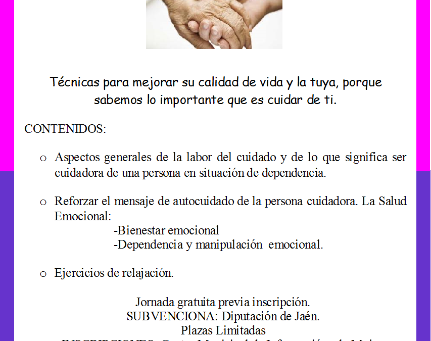JORNADA “CUIDATE +”  DE INTERÉS PARA PERSONAS CUIDADORAS