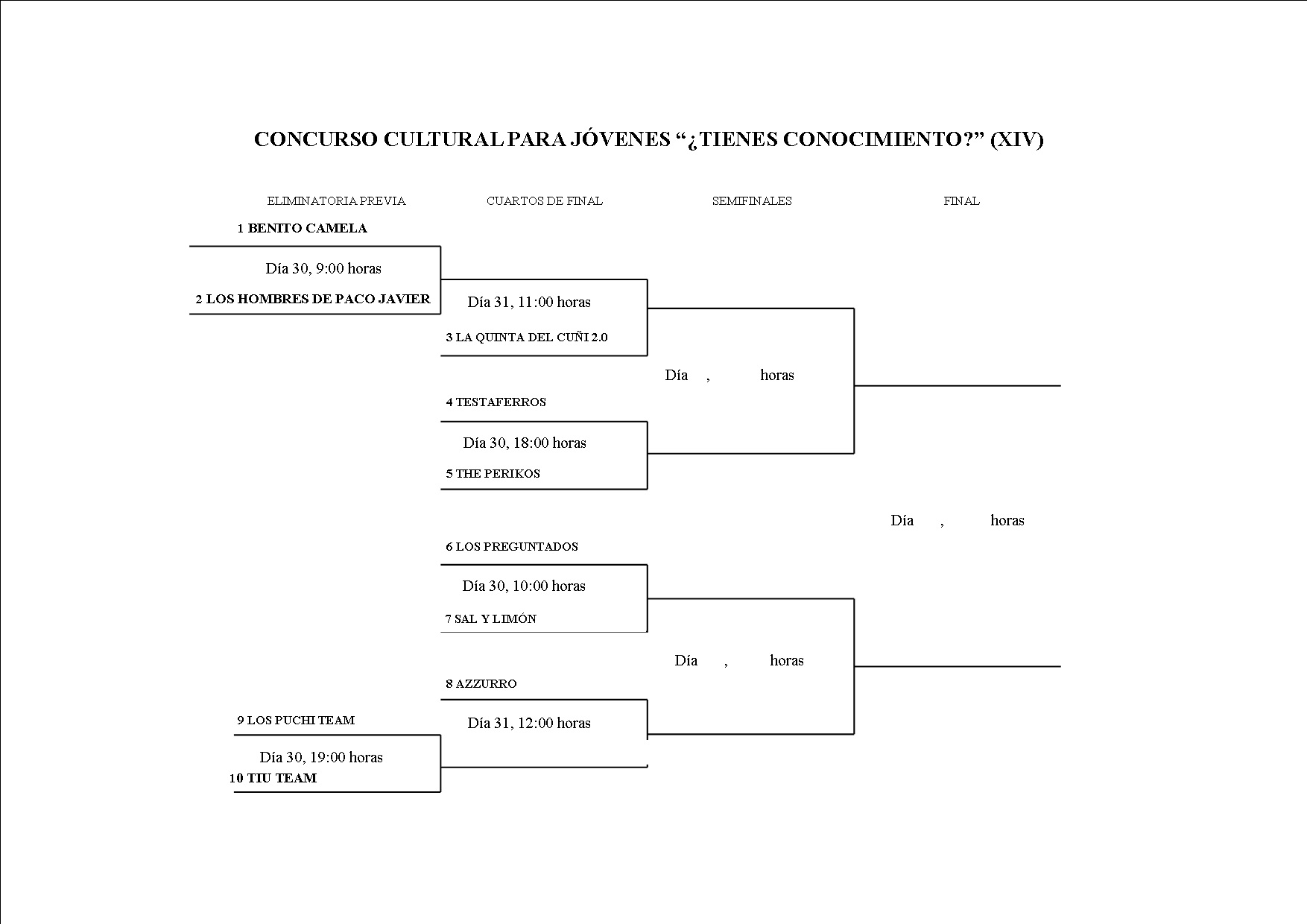 Horarios Tienes Conocimiento 2015