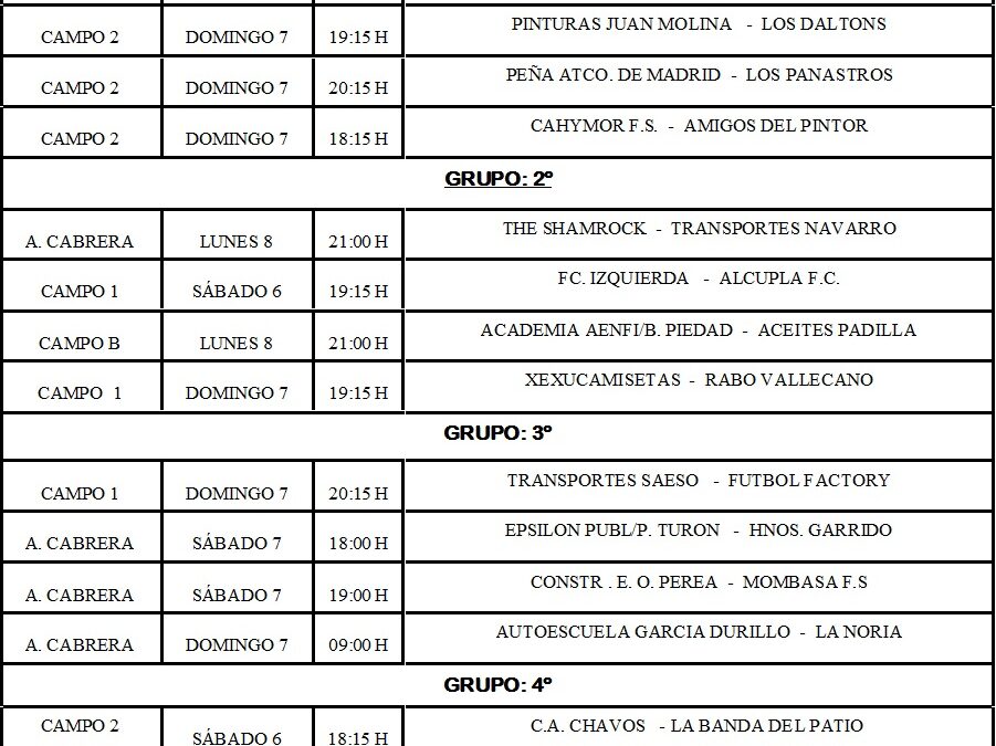 LIGA LOCAL DE FÚTBOL 7 JORNADA 5ª Y 6ª
