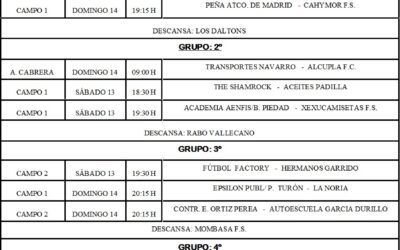 LIGA LOCAL DE FÚTBOL 7 HORARIOS JORNADA: 7ª