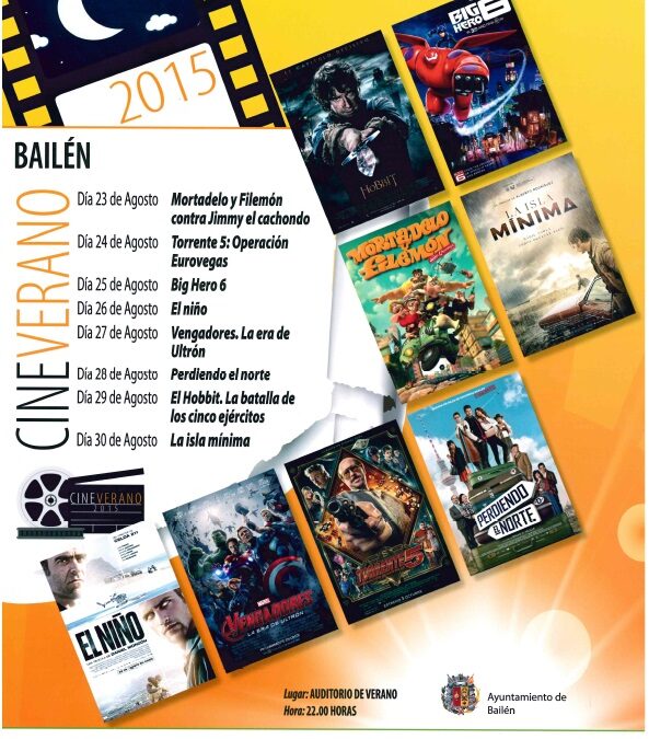 LA EDICIÓN 2015 DE CINEVERANO SE INICIA EL DOMINGO 23 DE AGOSTO