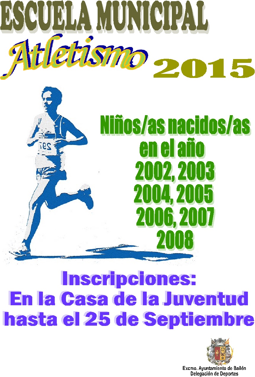CARTEL ESCUELA MUNICIPAL DE ATLETISMO 2015 2