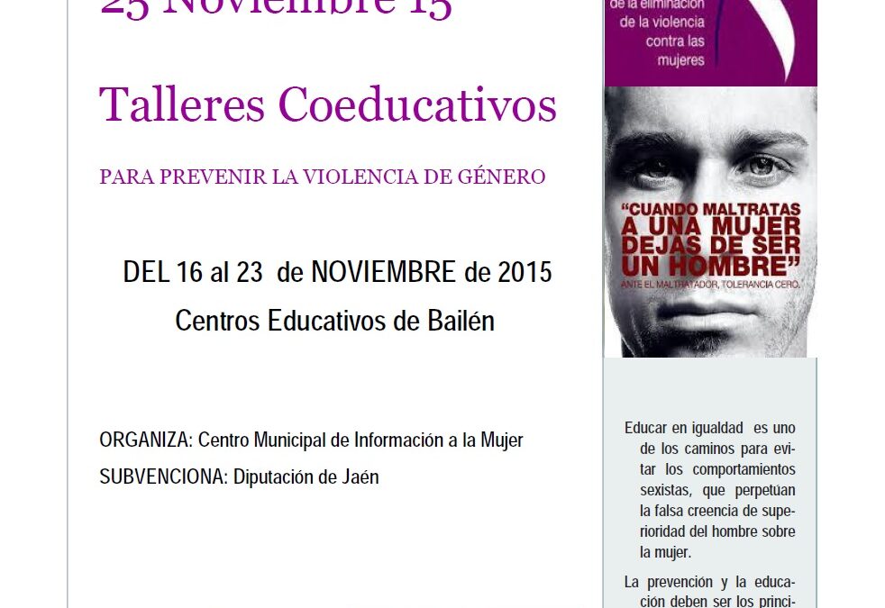 TALLERES DE COEDUCACIÓN EN LOS  CENTROS EDUCATIVOS DE PRIMARIA