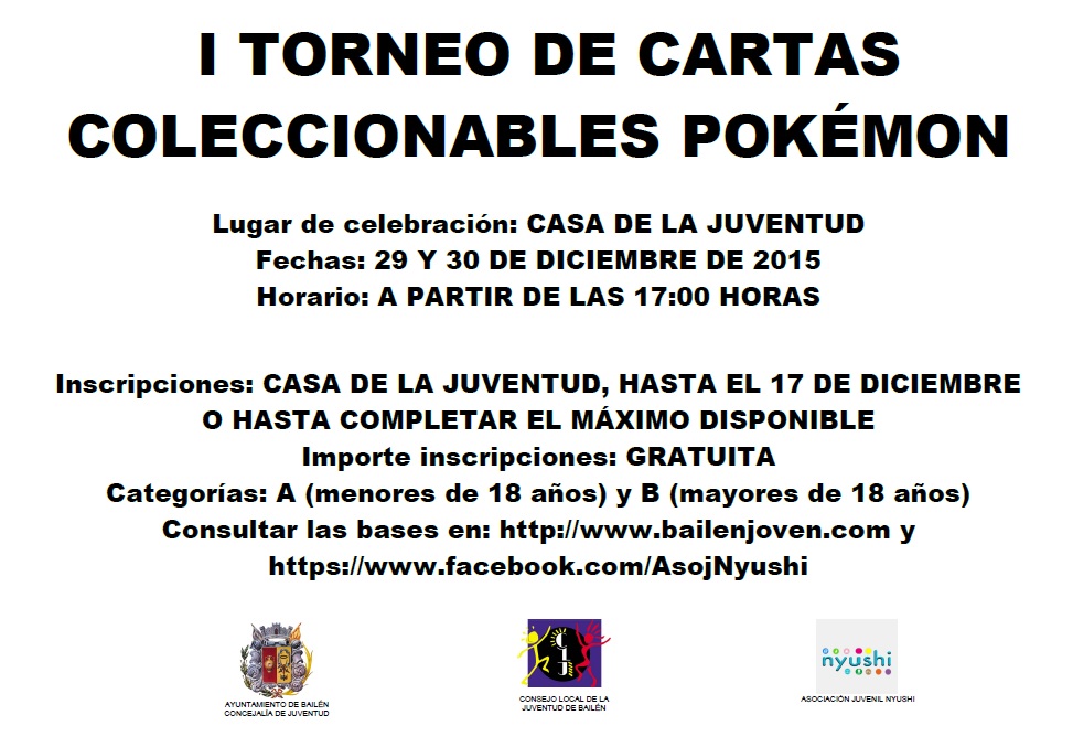 Cartel Torneo cartas Pokémon
