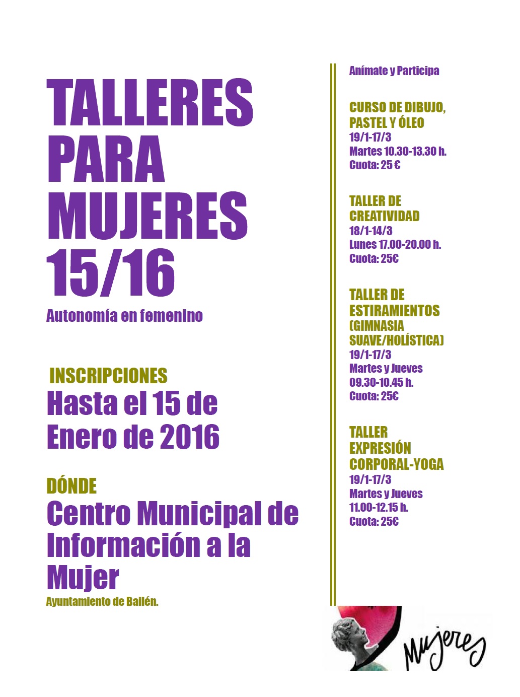 Cartel cursos mujeres II 15-16