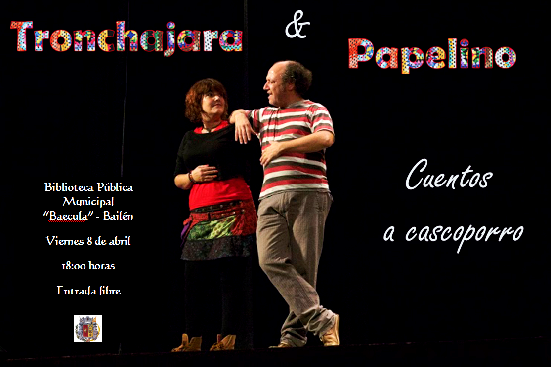 Cartel cuentacuentos Tronchajara y Papelino