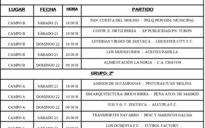 LIGA LOCAL DE FÚTBOL 7 HORARIOS JORNADA 3ª Y 4ª