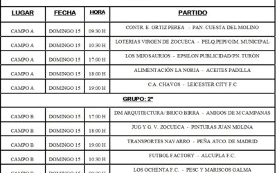LIGA LOCAL DE FÚTBOL 7 HORARIOS 1ª Y 2ª JORNADA