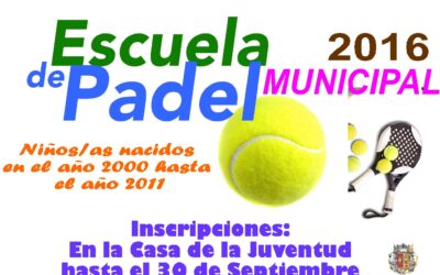 ESCUELA MUNICIPAL DE PADEL 2016