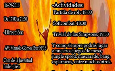 LA QUEDADA LÚDICA DE SEPTIEMBRE SE CELEBRA ESTE VIERNES