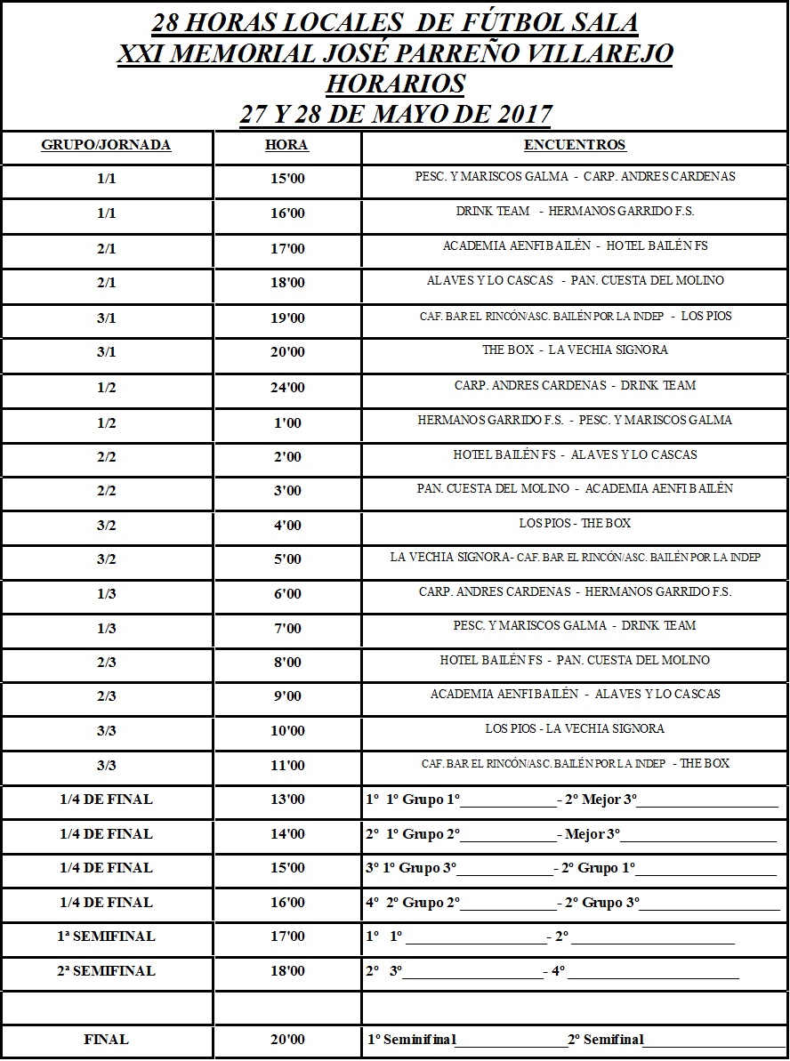 28 HORAS LOCALES F. SALA