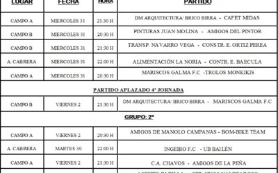 LIGA LOCAL DE FÚTBOL 7 JORNADA 5ª HORARIOS