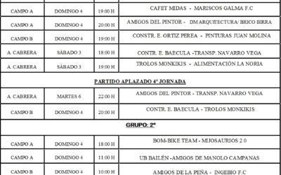 LIGA LOCAL DE FÚTBOL 7 HORARIOS 6ª Y 7ª JORNADA