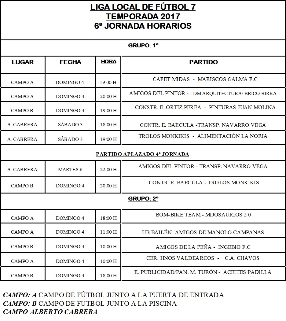 JORNADA 6ª