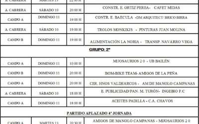 LIGA LOCAL DE FÚTBOL 7 HORARIOS 8ª Y 9ª JORNADA