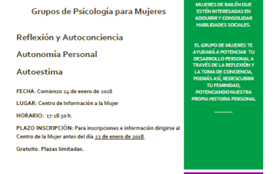 SE INICIA EL PLAZO DE INSCRIPCIÓN PARA PARTICIPAR EN LOS GRUPOS DE  MUJERES