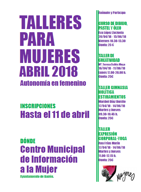 ABIERTO EL PLAZO DE INSCRIPCIÓN PARA PARTICIPAR EN LAS ACTIVIDADES DEL CENTRO DE LA MUJER