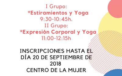 ABIERTO EL PLAZO DE INSCRIPCIÓN PARA PARTICIPAR EN LOS TALLERES DE YOGA