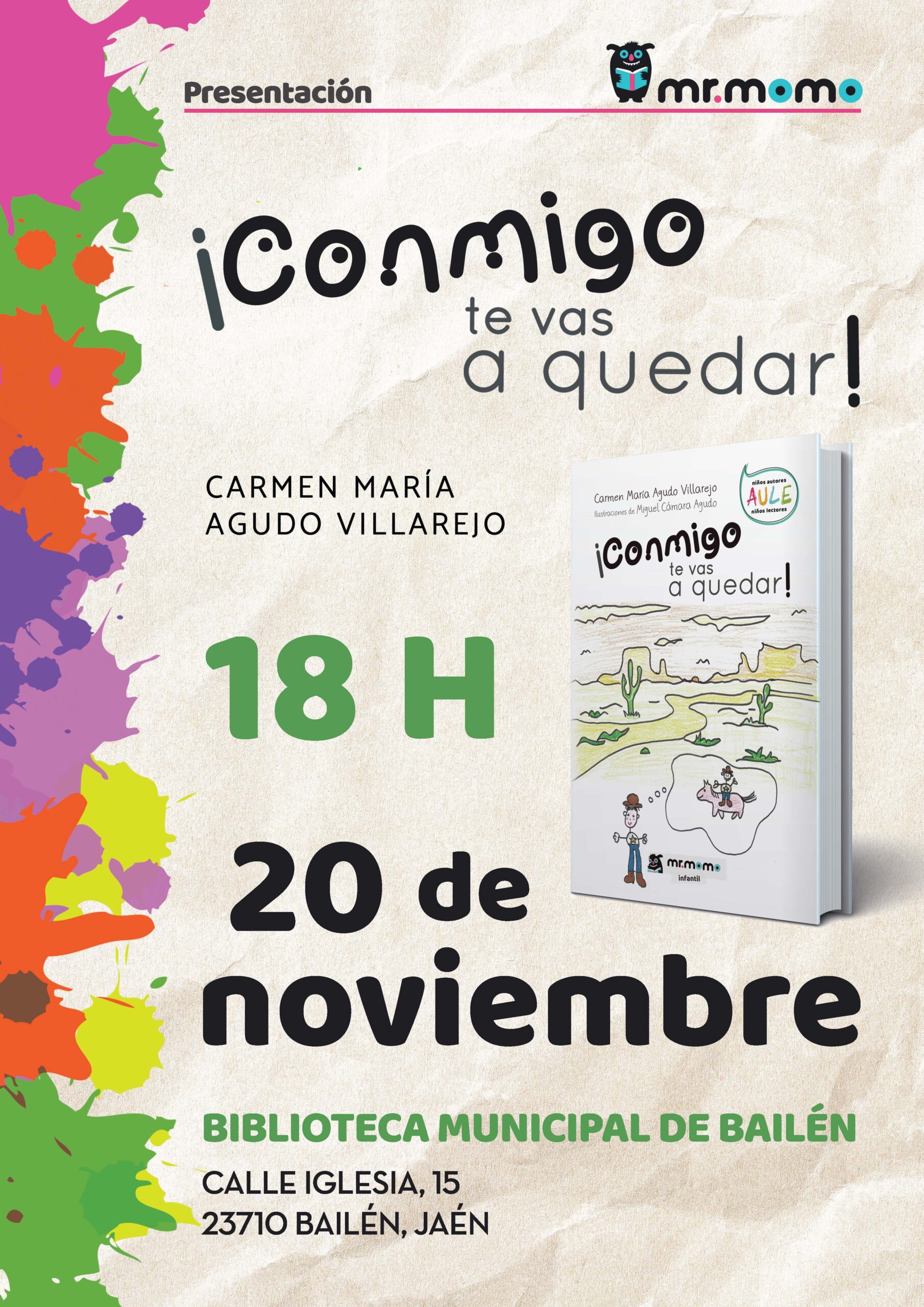 Cartel presentación libro Conmigo te vas a quedar