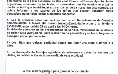 COMO PARTICIPAR EN EL DESFILE DE CABEZUDOS EN LA FERIA DEL BARRIO SAN JOSÉ OBRERO 2019