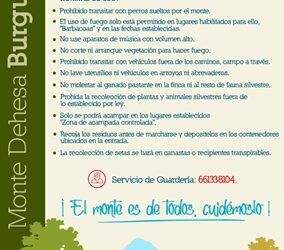 NORMAS DE USO DE LA DEHESA DE BURGUILLOS