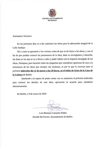 REUNIÓN EXPLICATIVA SOBRE LAS OBRAS EN LA CALLE ANDÚJAR