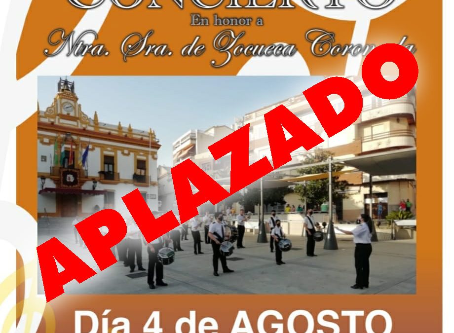Aplazado el concierto en honor a la Virgen de Zocueca de la Banda de Música