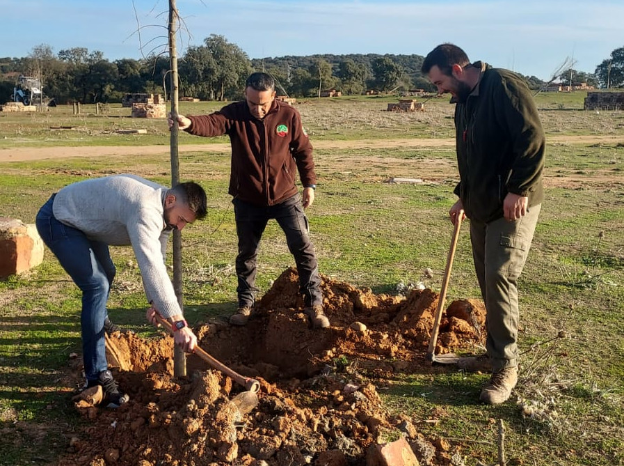 Plantados 30 árboles en el área recreativa del Monte Burguillos