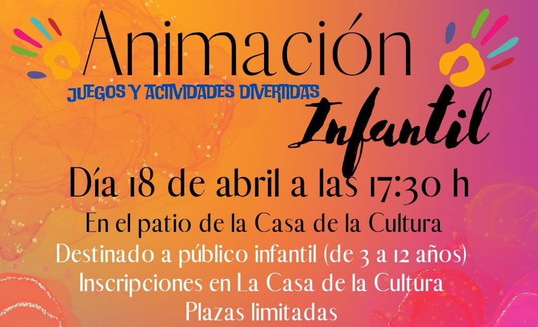 Abierto plazo de inscripción para participar en la Jornada de Animación Infantil del 18 de abril