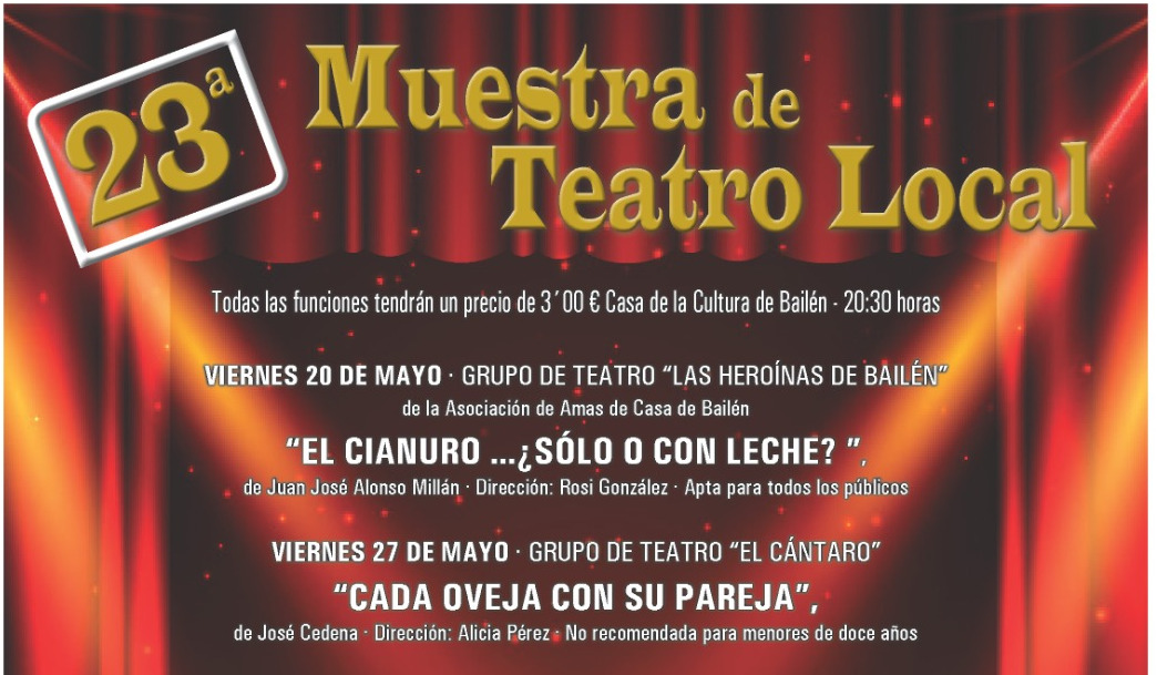 Siete espectáculos componen el programa de la XXIII Muestra de Teatro Local