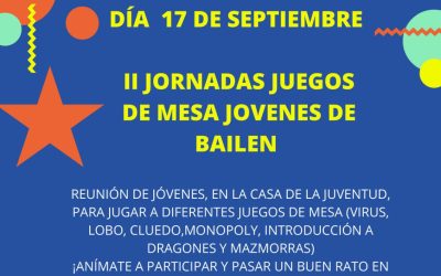 Abierta la inscripción para  las II Jornadas de juegos de mesa para jóvenes de Bailén
