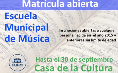 La Escuela Municipal de Música mantiene abierta la inscripción para el curso 22/23