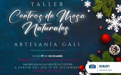 Taller de Centros de Mesa Naturales en la Biblioteca Municipal Baécula